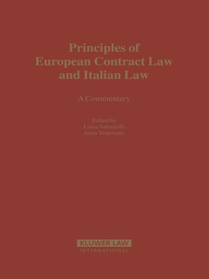 cover image of Principles of European Contract Law and Italian Law